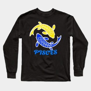 Pisces Zodiac Sign Design Long Sleeve T-Shirt